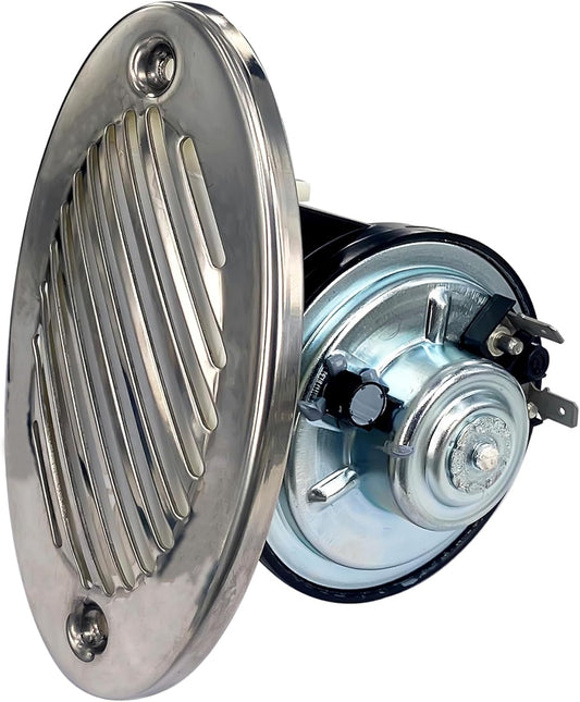Boat Horns 5190512 12V Marine Horn with 316 Stainless Steel Grill 125DB Strong Loud Sound