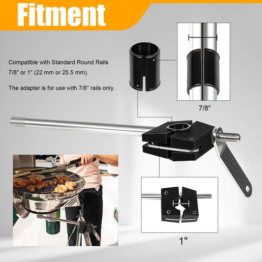 round Rail Grill Mounting Hardware Kit for Standard 7/8" or 1" Rails, Fit for All Magma Marine Kettles Grill, A10-080