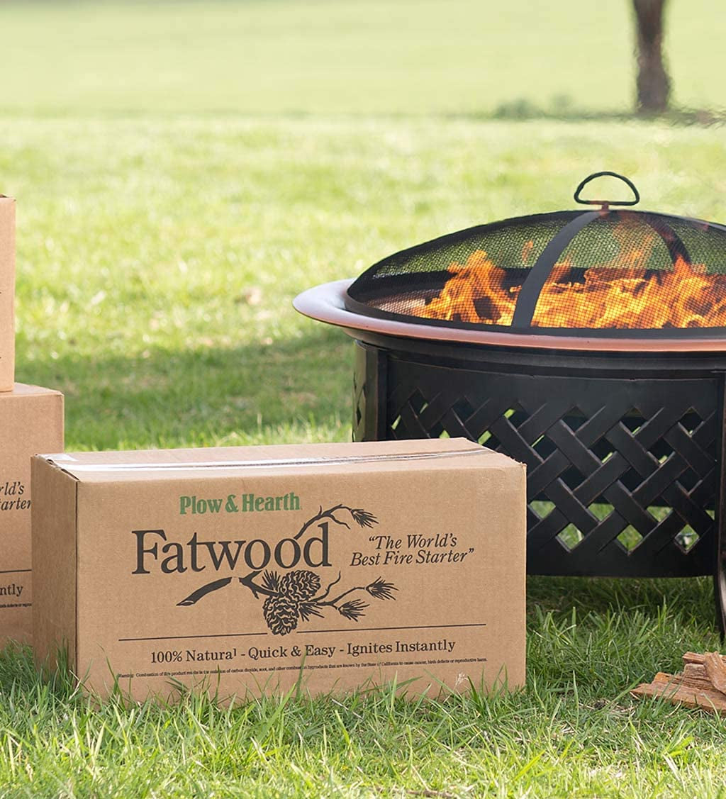 Plow & Hearth Boxed Fatwood Fire Starter All Natural Organic Resin Rich Eco Friendly Kindling Sticks for Wood Stoves Fireplaces Campfires Fire Pits Burns Quickly and Easily Safe Non Toxic (40 LB)
