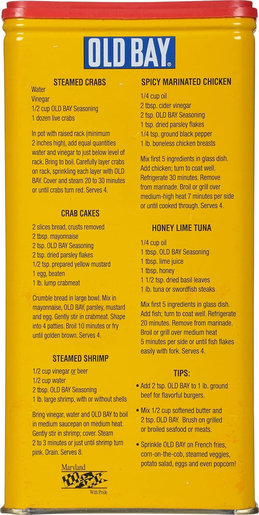 OLD BAY Seasoning, 16 Oz - One 16 Ounce Fan-Favorite Tin Can of OLD BAY All-Purpose Seasoning with Unique Blend of 18 Spices and Herbs for Crabs, Shrimp, Poultry, Fries, and More