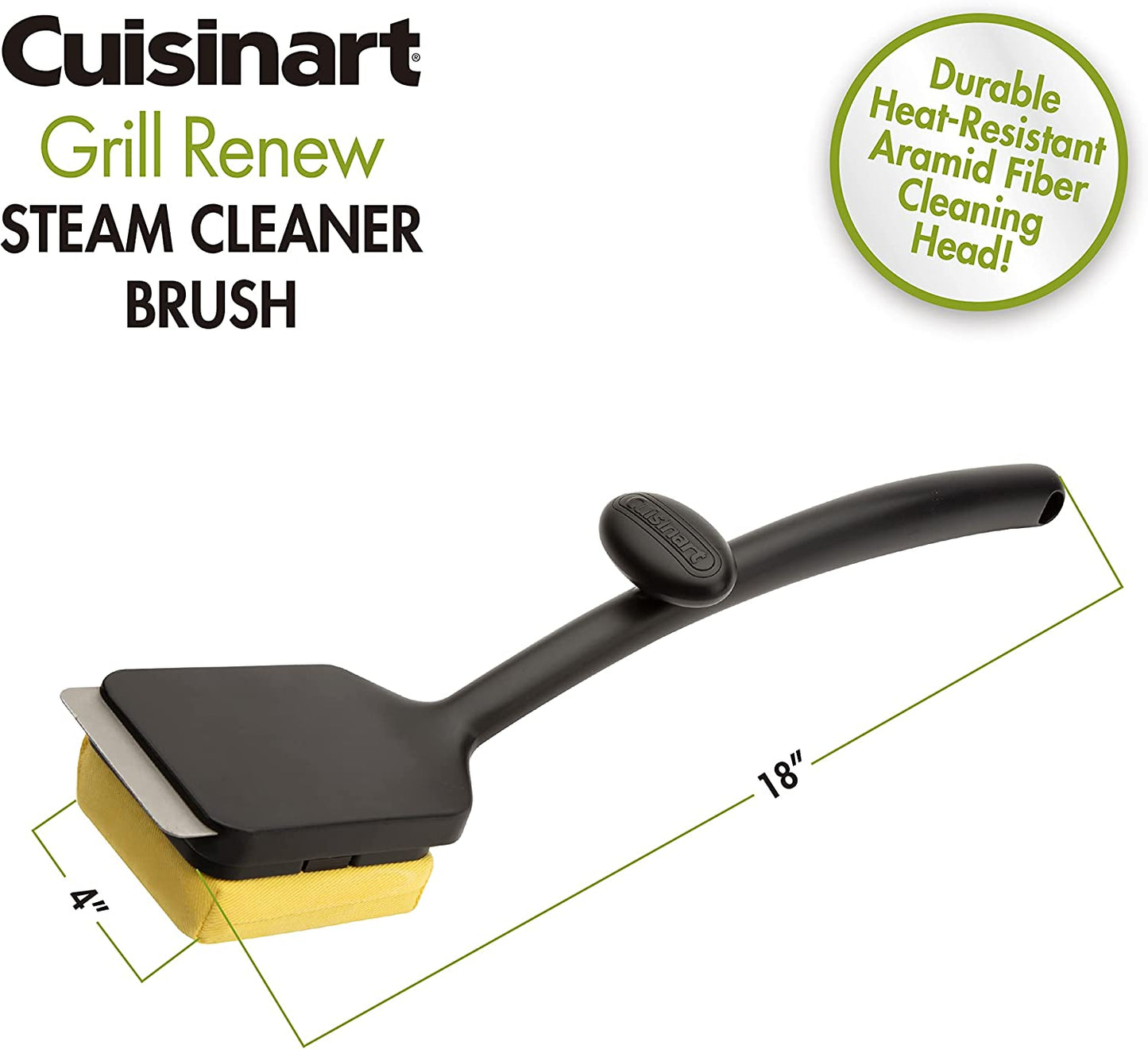 CCB-1000 Grill Renew Steam Cleaner Brush, Safe and Effective Barbecue Cleaning Brush, Replaceable Head, Aramid Fiber Fabric