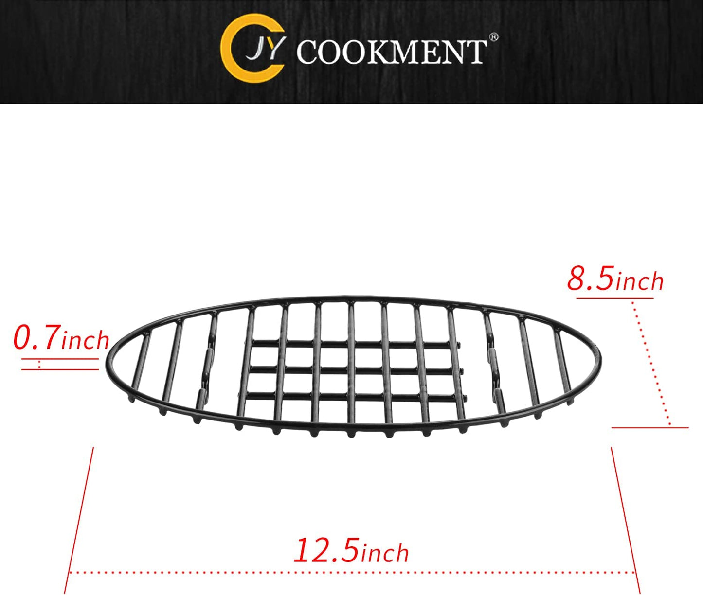JY COOKMENT Roasting Rack with Integrated Feet, Cooling Drying Rack Kitchen Rack with Enameled Coating, PTFE Free, Great for Cooking, Roasting, Drying, Grilling, Dishwasher Safe (12.5Inch*8.5Inch)