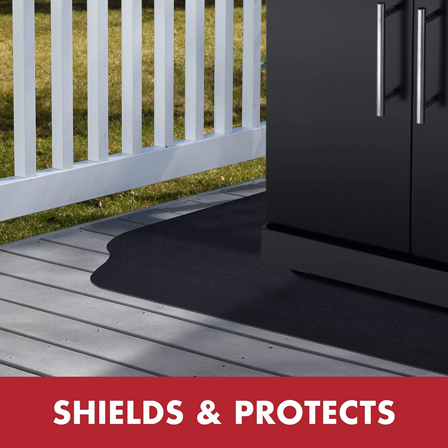 under the Grill Protective Deck and Patio Mat, 39 X 72 Inches, Black