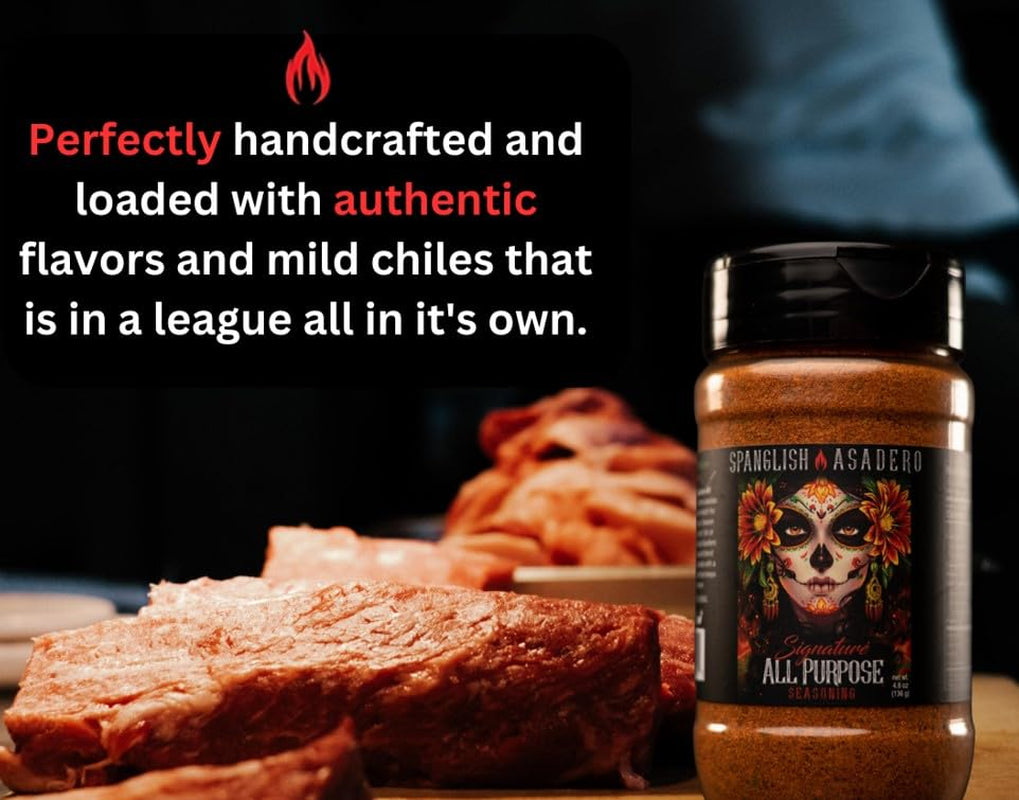 Spanglish Asadero 10Oz Signature All Purpose | Mexican Seasoning for Steak, Chicken, Pork, Lamb, and Elote | Low Sodium, Gluten-Free BBQ Rub for Smoking or Grilling