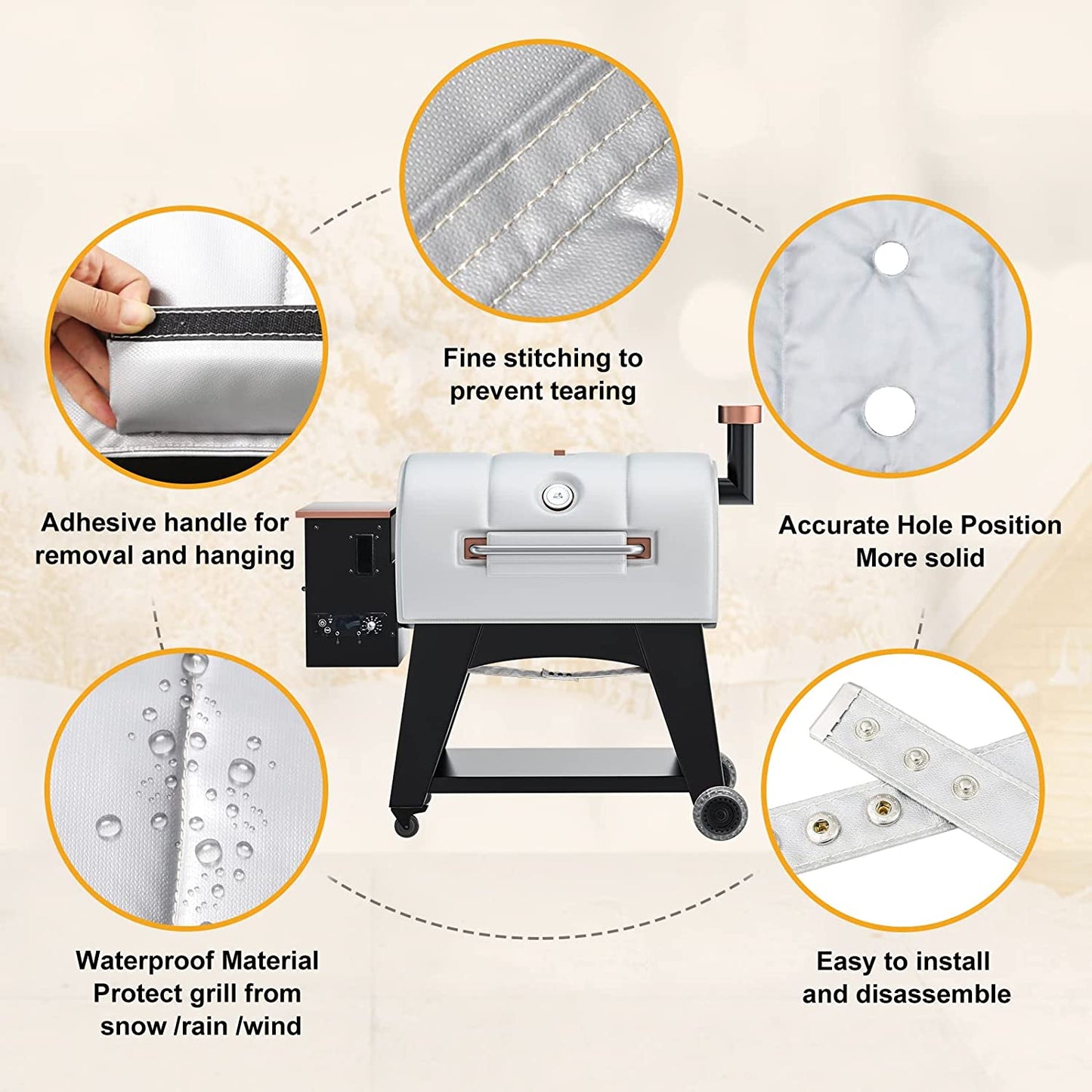 Grill Thermal Insulated Blanket for Pit Boss 67343 1000, 1100 Series Grills, Pit Boss Austin 1100XL Grill, 1000 Traditions, 1000SC Grill Pellet Smoker Insulated Blanket for Winter Cooking