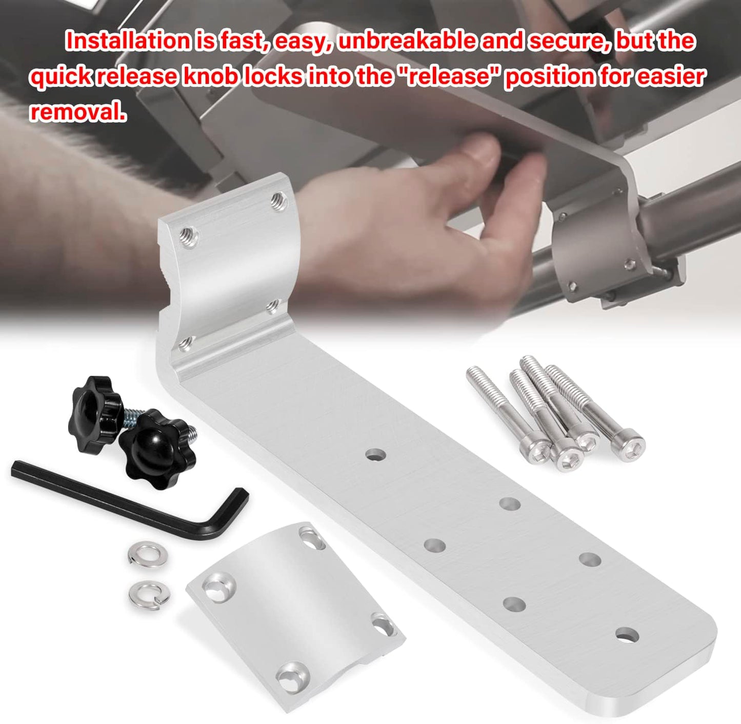 58182 Stow N' Go Grill Rail Mount Bracket, Compatible with Any Kuma Grill and RV Boat Camping Inside/Outboard 7/8" to 1-1/4" round or 1-1/4" Square Horizontal Railings