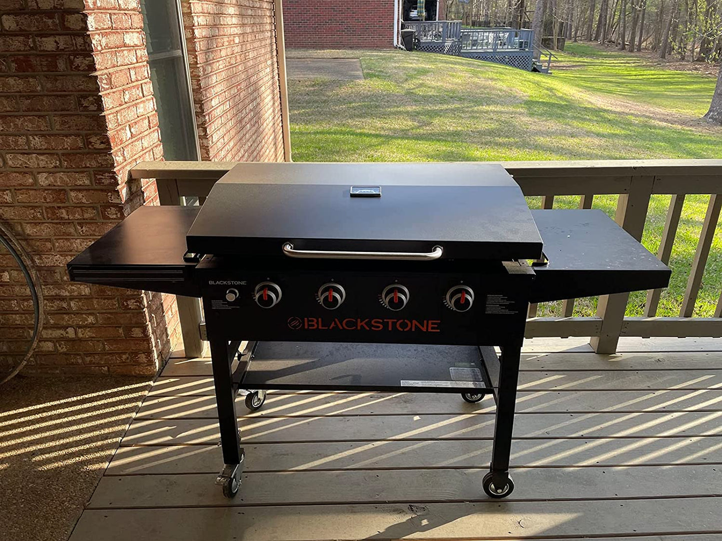 Griddle Lid for Blackstone 36 Inch Griddle, Outdoor Hinged Lid Griddle Hard Cover Hood with Handle for 36" Blackstone Flat Top Griddle Station 1554, 2149 Blackstone Griddle Accessories