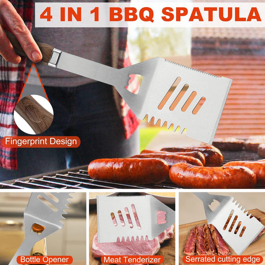 21PCS Professional Stainless Steel Grill Accessories Set for Men Dad Women - Perfect Grill Gift on Father'S Day, Christmas, Birthday - Complete BBQ Kit for Outdoor Camping Barbecue