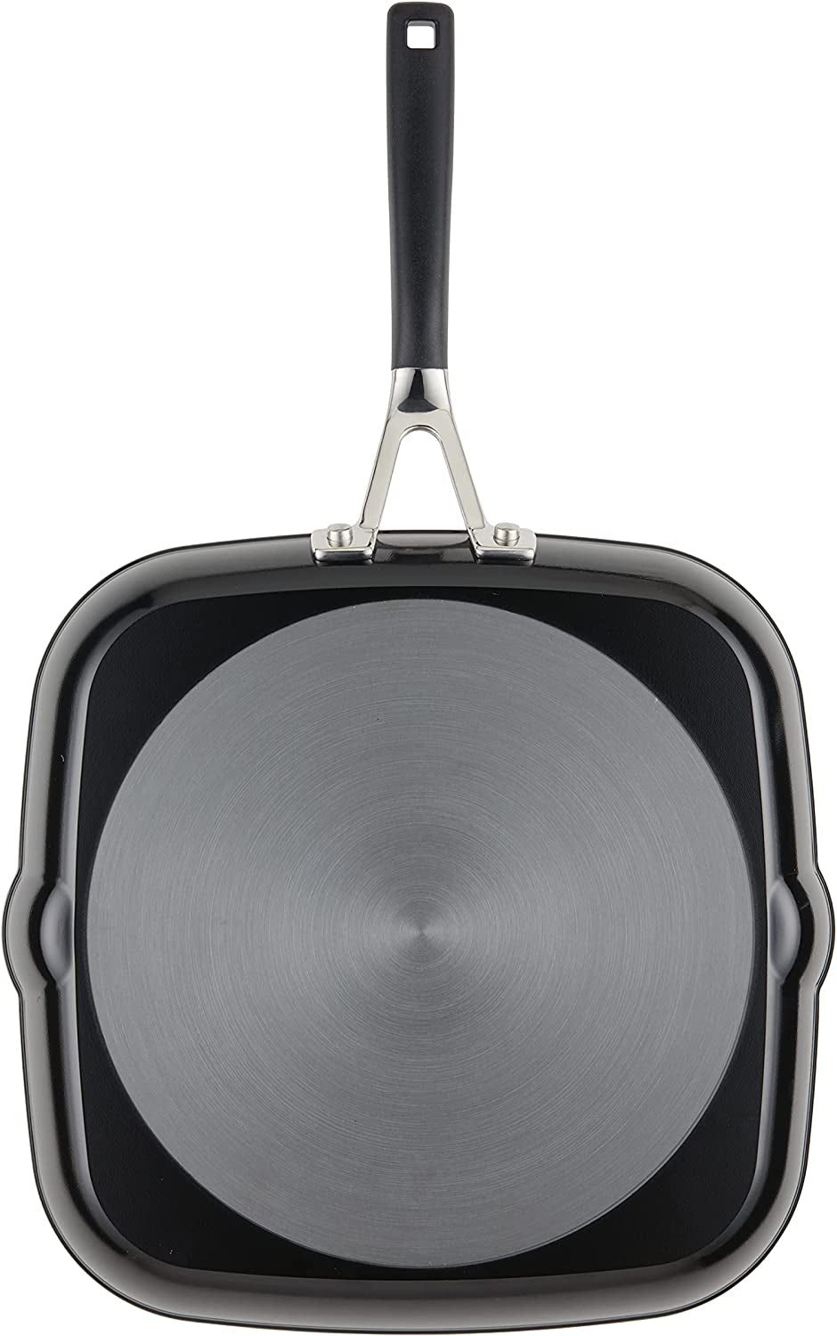 Hard Anodized Nonstick Square Grill Pan/Griddle with Pour Spouts, 11.25 Inch, Onyx Black