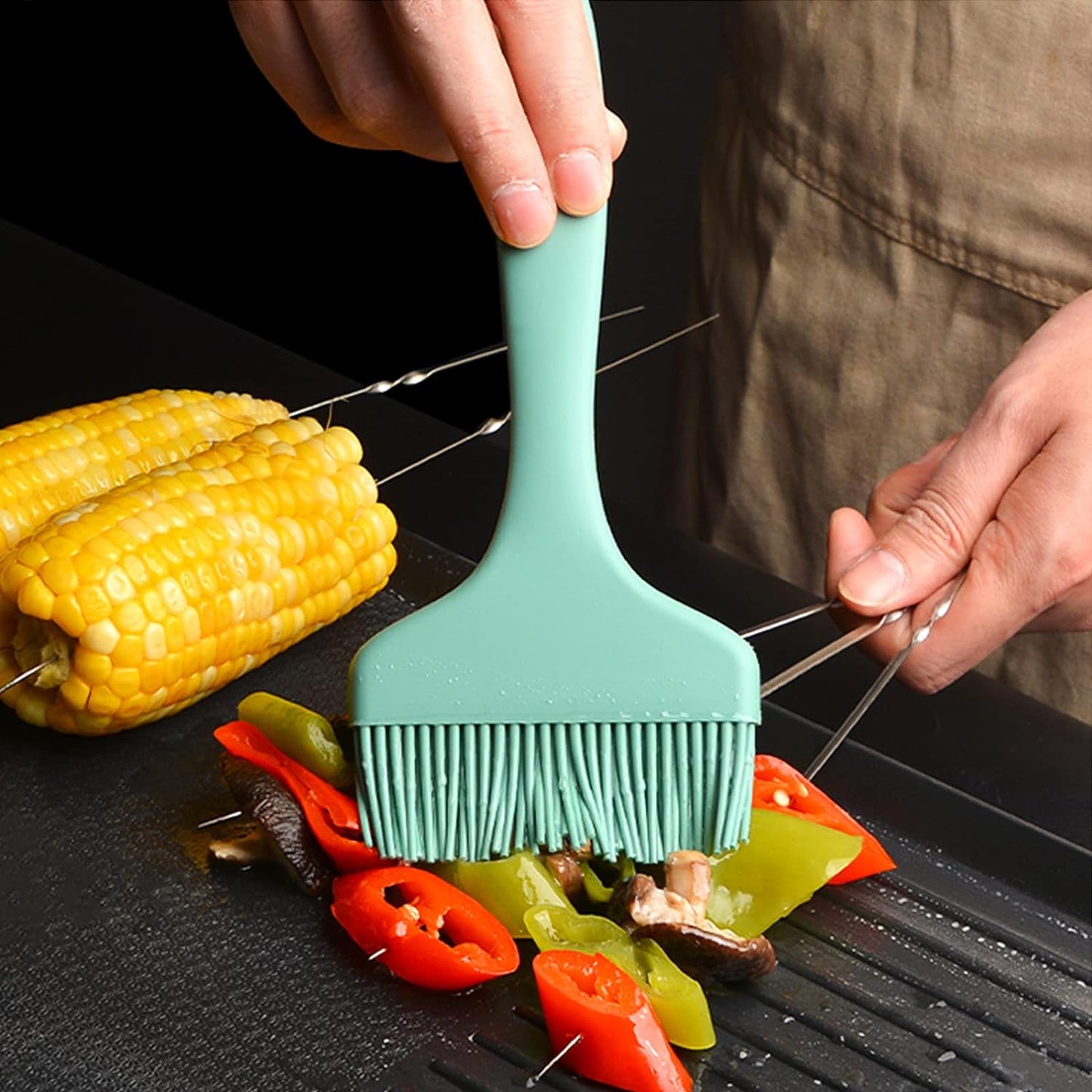 Basting Brush Silicone Pastry Baking Brush Large Grill BBQ Sauce Marinade Meat Glazing Oil Brush Heat Resistant, Kitchen Cooking Baste Pastries Cakes Desserts, Dishwasher Safe 2Pack (2)