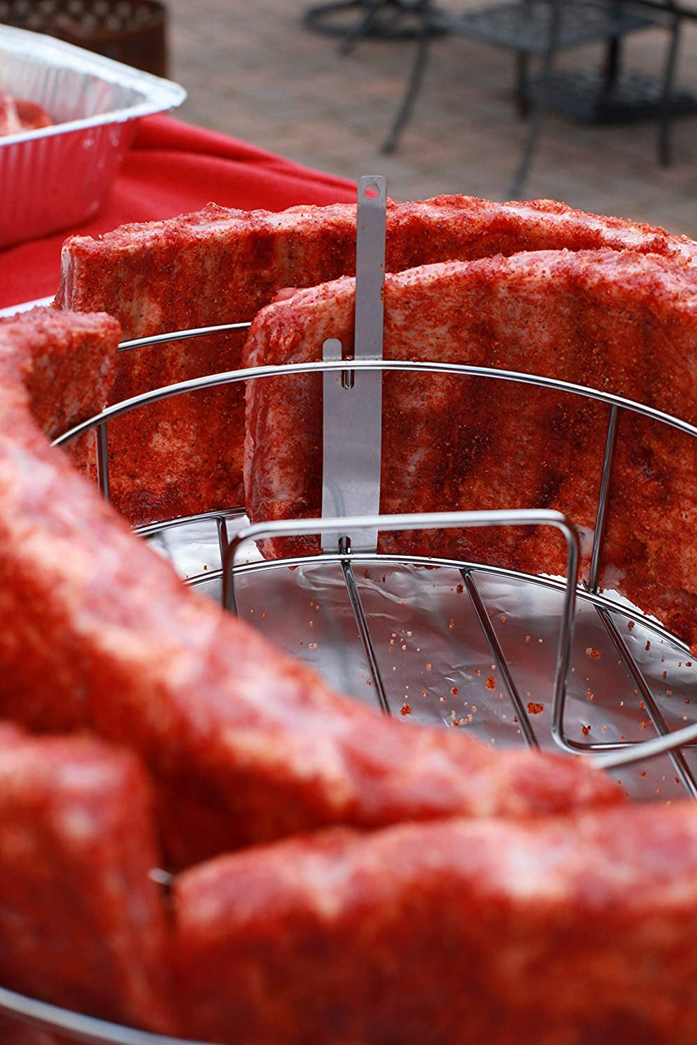 BBQ Guru Rib Rings | Rib Rack for Smoking/Grillings Holds 5 Ribs and a Whole Chicken