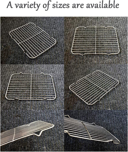 Turbokey Grilling Rack Heavy Duty Wire Grate Oven Roasting Rack 5.3 X 8.7 Inch Rectangle Baking Cooling Steaming with 4 Legs Stainless Steel Rack (5.3"X8.7",22X13.5Cm)