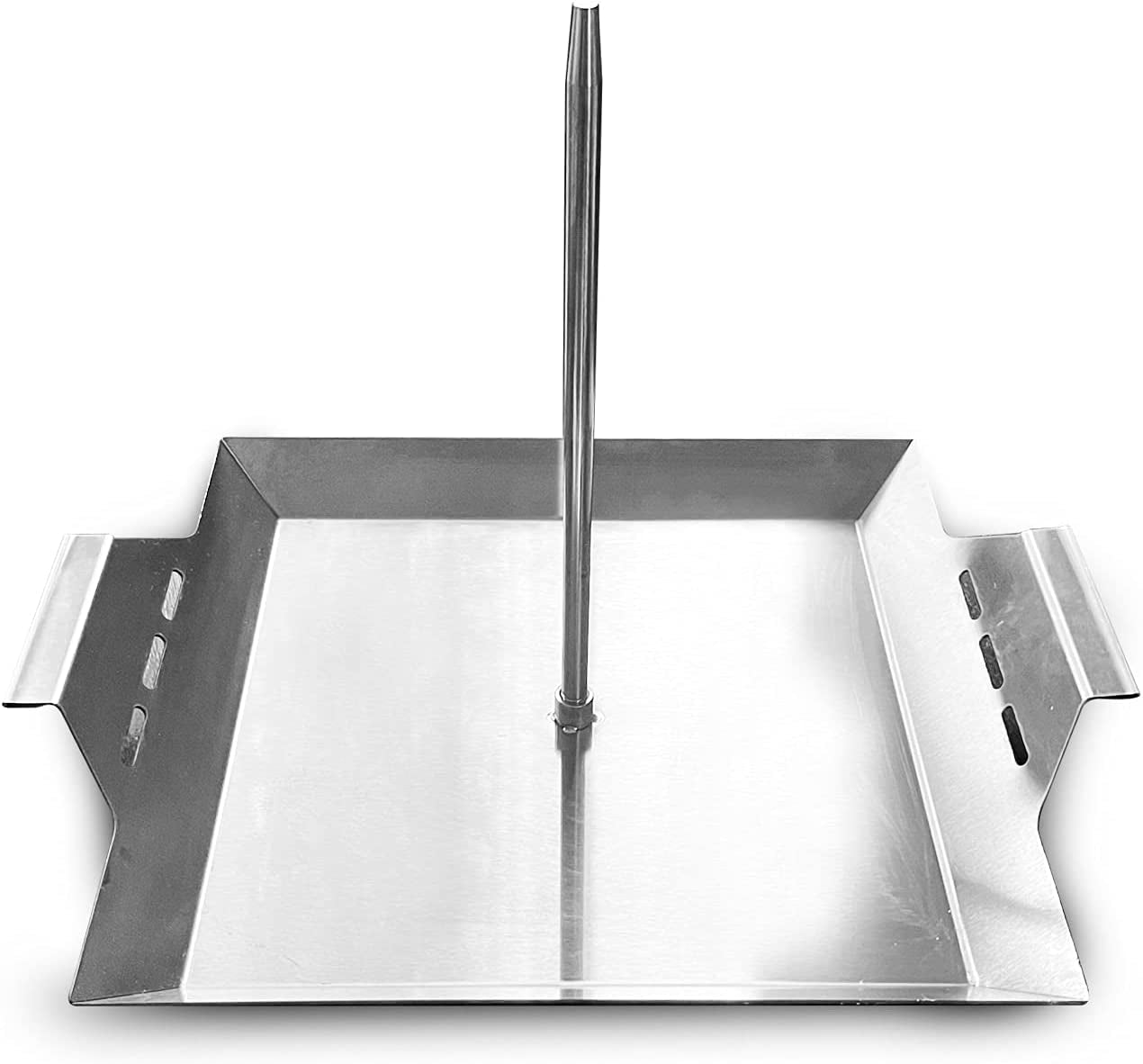 GRILLVANA Stainless Steel Vertical Skewer for Tacos Al Pastor, Shawarma, Kebabs- BBQ Grilling Accessory W/ 2 Removable Spikes (8.5” and 12”)- Use on Charcoal Grills or Stove- Handles, No Drip Plate