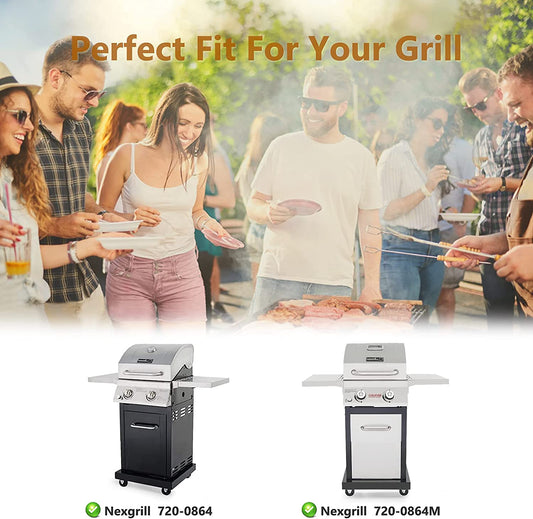 Grill Parts Kit Compatible with Nexgrill 720-0864 720-0864M 720-0830H Grills, 2 PCS Flame Tamers & Grill Igniters and Burners Replacement for Nexgrill Evolution 720-0864M Home Depo, Nexgrill 720-0864