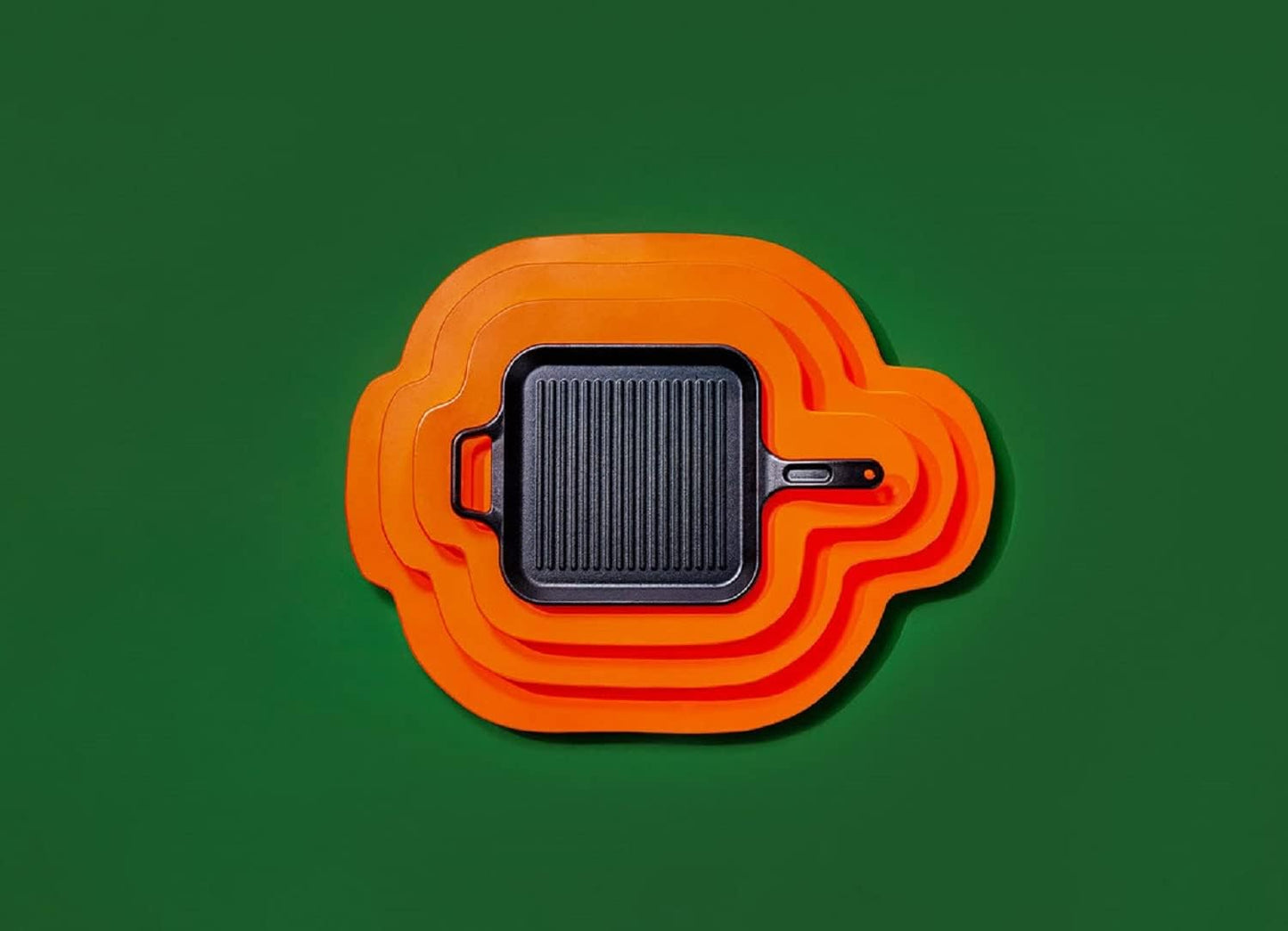 BOLD 12 Inch Seasoned Cast Iron Grill Pan; Design-Forward Cookware