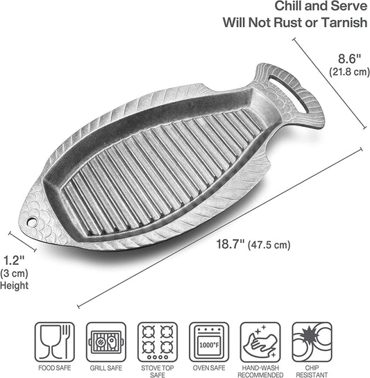 Gourmet Grillware Grilling Pan, Fish, 18.5-Inch by 8-1/2-Inch -