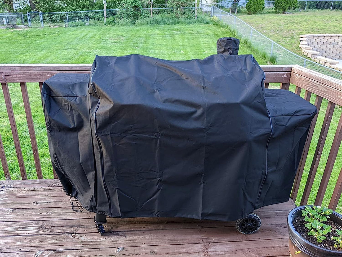 Grill Cover for Pit Boss Pro Series Triple-Function Combo Grill PB1100PSC2 PB1100PSC1 Pit Boss PB1230 Sportsman 1230 Pellet/Gas Combo Grill Cover Heavy-Duty, Black, PB 67364