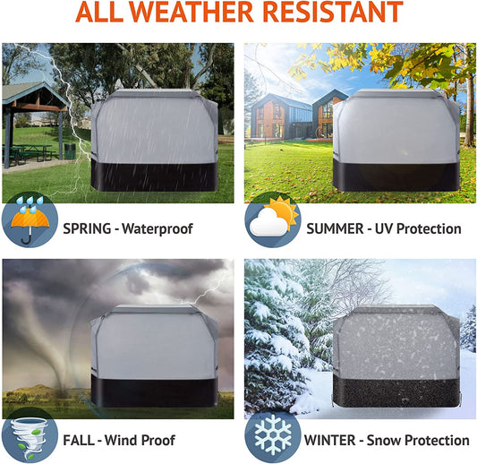 Waykea Heavy Duty Grill Cover 65 Inch, 600D Oxford Waterproof UV & Fade Resistant BBQ Cover for Weber Char-Broil Dyna Glo Nexgrill Charcoal Gas Grill (65”W X 26”D X 45”H, Gray/Black)