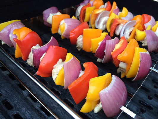 Metal Skewers for Grilling,Kabob Skewers,Flat BBQ Barbecue Skewer,Grilling Skewers Set,Reusable BBQ (14" Skewers(16 Pack))