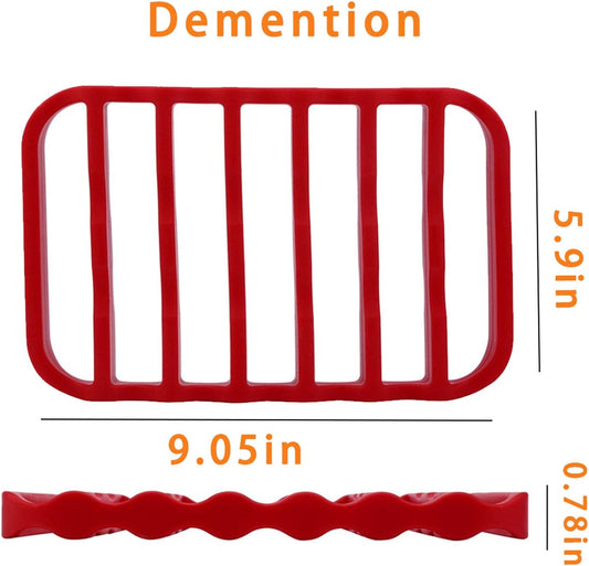 Fivebop 2 Pack Silicone Roasting Racks Non Stick Easy-Clean Cooling Rack for Cooking Baking Steaming (2Pack-Red)