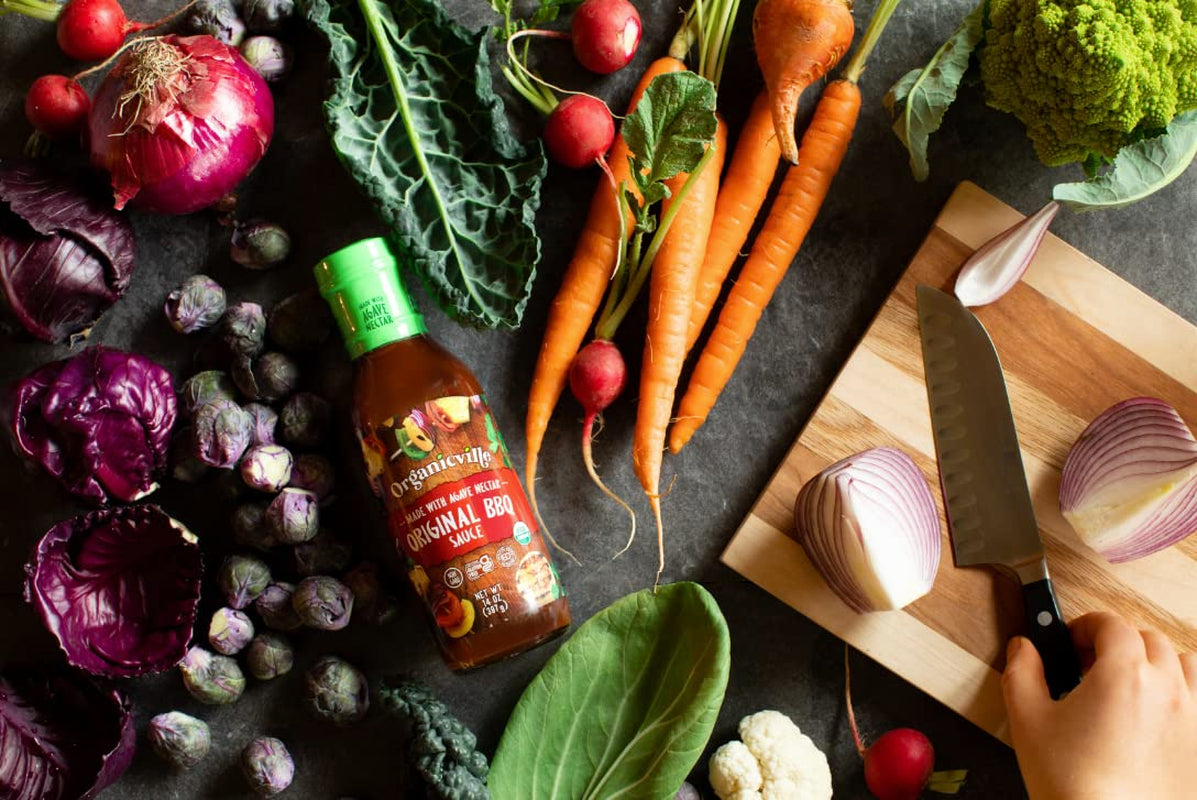Organicville Original BBQ Sauce - Barbeque Sauce, Sweet, Smoky Flavor, Gluten Free, Vegan, Organic, Non-Gmo, Vegan Barbeque Sauce, Gluten Free Barbeque Sauce, Made with Agave Nectar - 14 Oz, 3-Pack