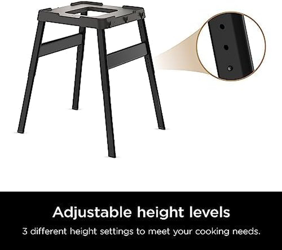 OG751BRN Woodfire Pro Outdoor Grill and Smoker with Built in Thermometer, 7 in 1 Master Grill, Grey, Electric, with XSKCOVER Cover + XSKOP2RL All Purpose Blend Pellets+Xskunstand Stand