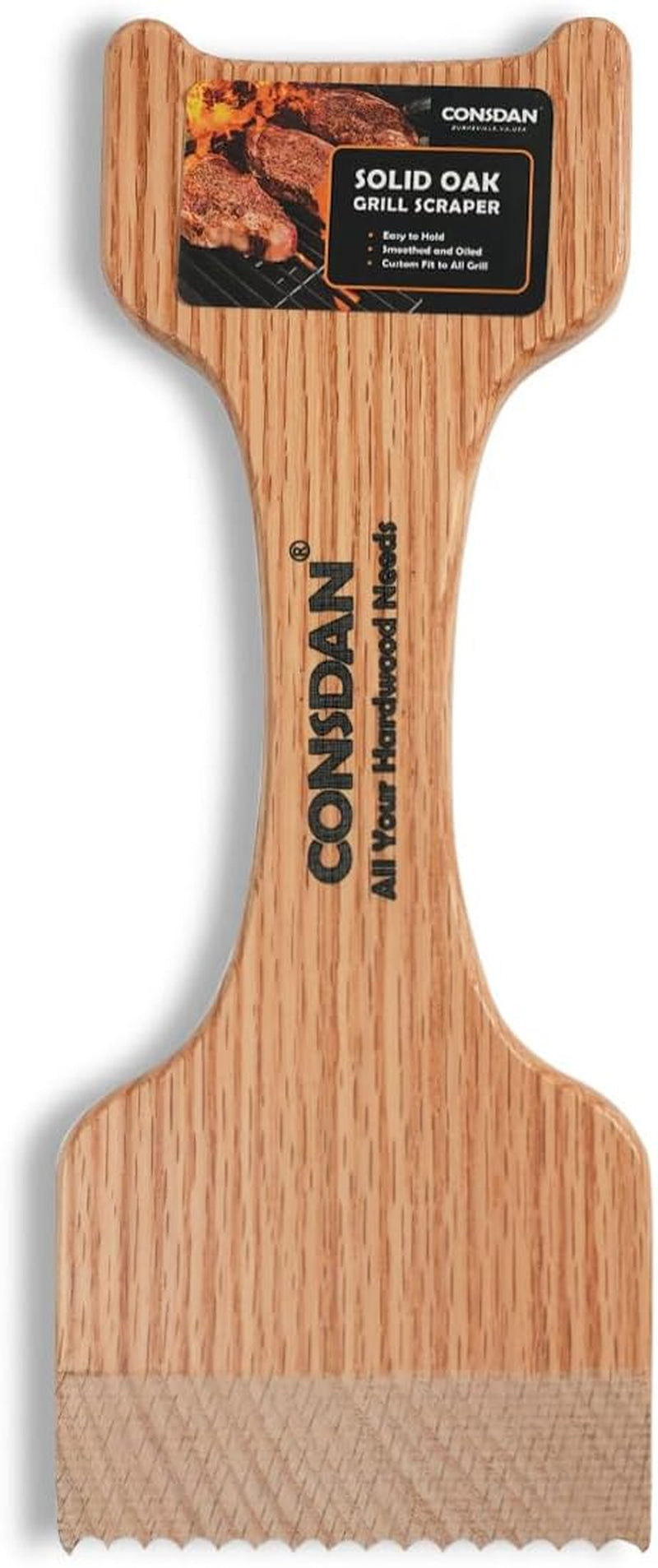 Grill Scraper, Soild Oak Wooden Grill Brush, Grill Scraper for Outdoor Grill, Bristle Free Grill Scrapers, Grill Grate Cleaner Safe Wood Grill Brusher
