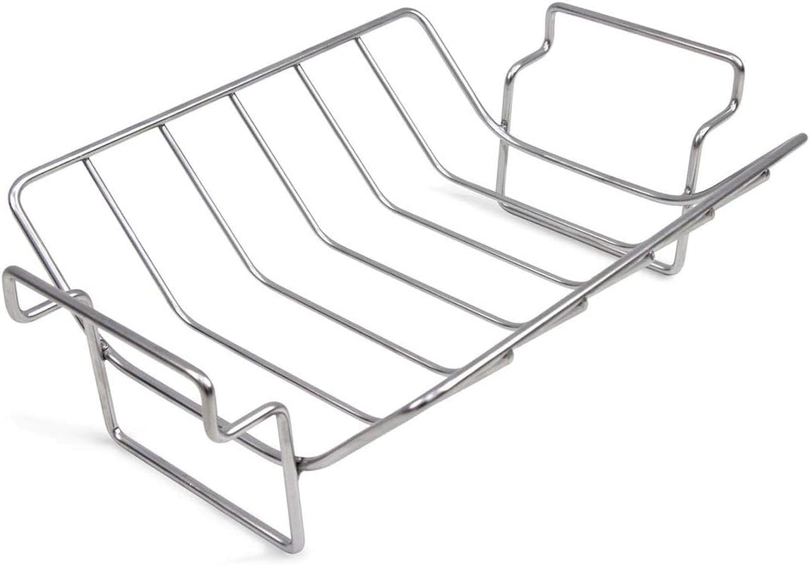 Kamaster Rib Rack and Roast Racks for Smoking and Grilling Fit Large and Xlarge Big Green Egg,Stainless Steel Dual-Purpose Turkey Rack