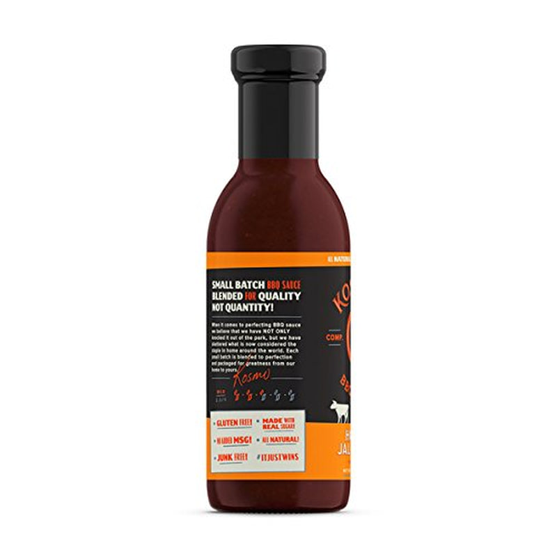 Kosmos Q Honey Jalapeno BBQ Sauce - 15.5 Oz Bottle for Award-Winning BBQ & Marinades - Thick Barbecue Sauce for Tender & Juicy Meat (Honey Jalapeno)