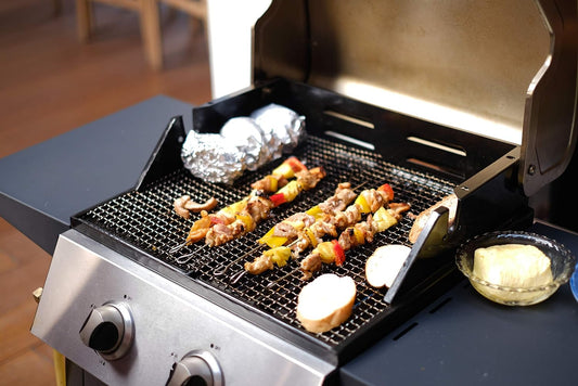 Grillers Choice Kabob Skewers, Set of 14, 15" Shish Kabob Skewers for Grilling. Made with Type 410 Stainless Steel, the Highest Grade of Stainless Steel. Strong Metal Skewers.