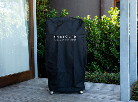 Grill Cover for 4K Charcoal Grill & Smoker, Long Cover with UV Protection and Drawstring Closure, Waterproof Lining and 4 Season BBQ Grill Protection, Black, 29.7”L X 16.6”W X 42”H