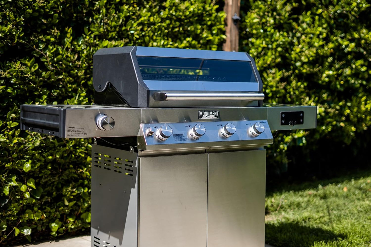Monument Grills Denali D405 4-Burner Liquid Propane Gas Smart Bbq Grill Stainless Steel with Rotisserie Kit(2 Items)