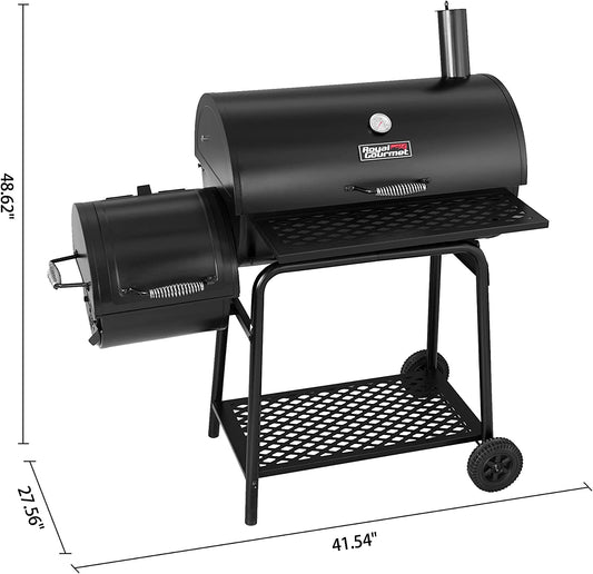 Royal Gourmet CC1830FC Charcoal Grill Offset Smoker (Grill + Cover), Black