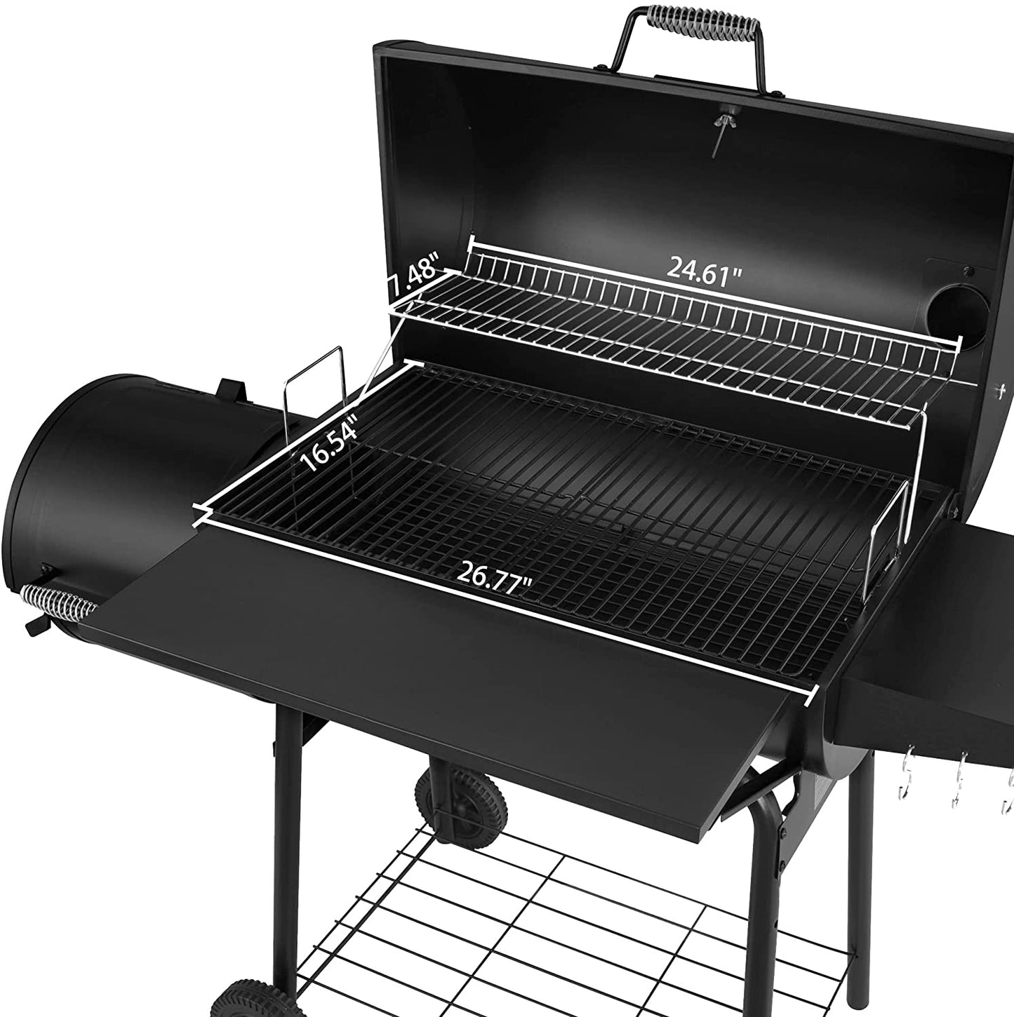CC1830SC Charcoal Grill Offset Smoker with Cover, 811 Square Inches, Black, Outdoor Camping