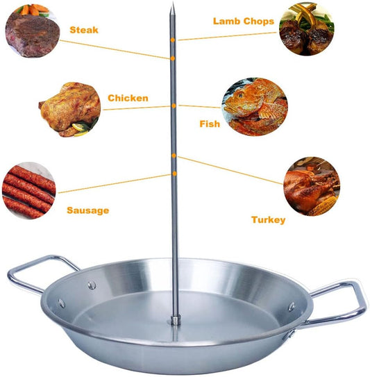 Barbecue Hack Vertical Skewers,Stainless Tacos Al Pastor Skewer Stand for Grill or Oven with 3 Spike,Removable Grilling Meat Spit for Grilling Al Pastor and Shawarma Brazilian Churrasco Chickens Kebab