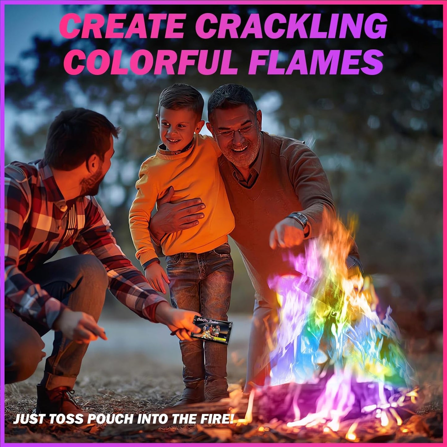 25 Pack Colorful Flames Color Fire Packets Fire Pit for Campfire,Fire Color Packets Camping Accessories for Kids & Adults,Outdoor Fire Changing Cosmic Flame Powder. (25 Packets)