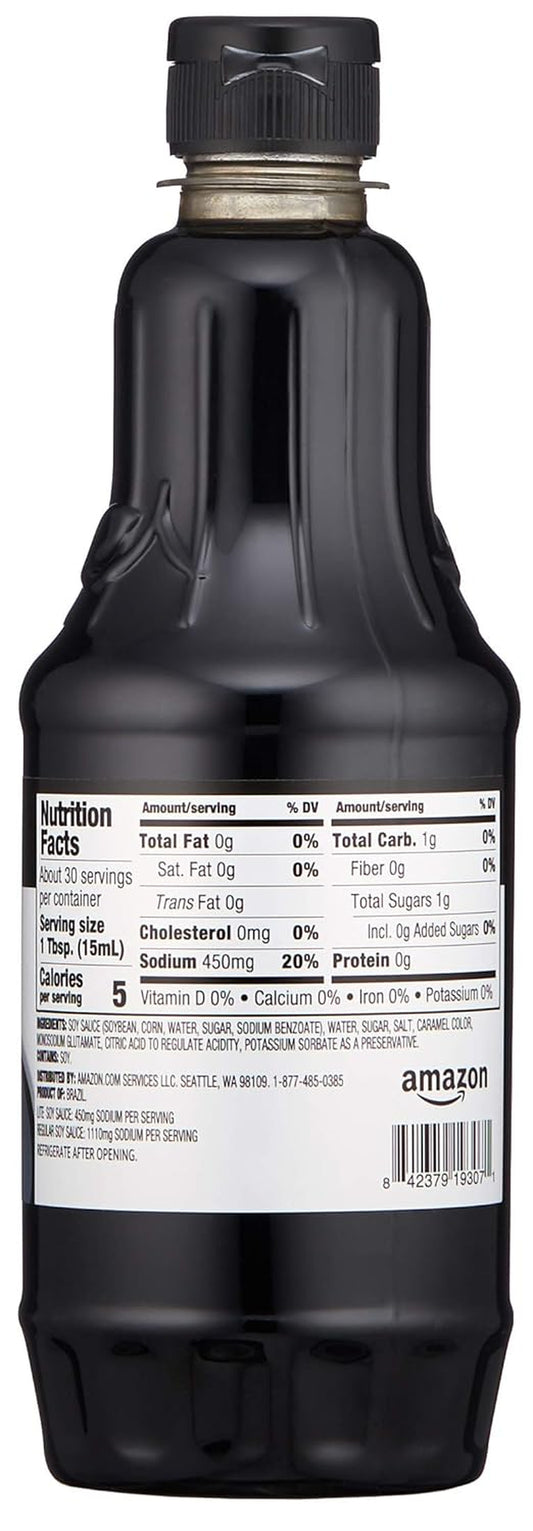 Amazon Brand - Happy Belly Low Sodium Soy Sauce, 15 Fl Oz (Pack of 1)