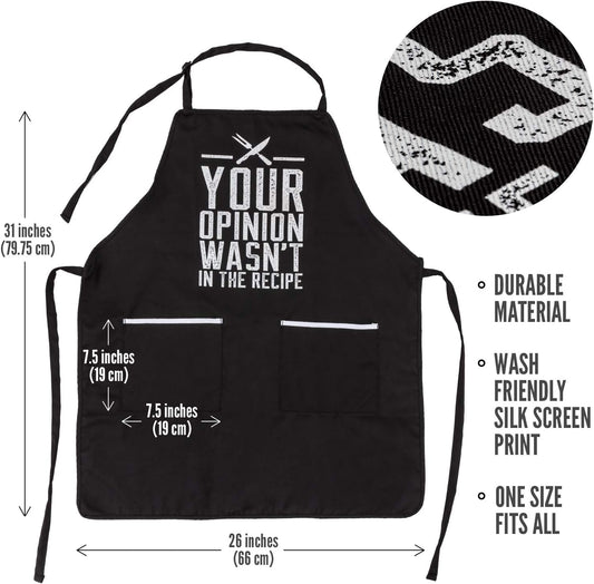 Funny Apron for Women and Men - Adjustable Chef Apron for Grilling, Cooking, BBQ