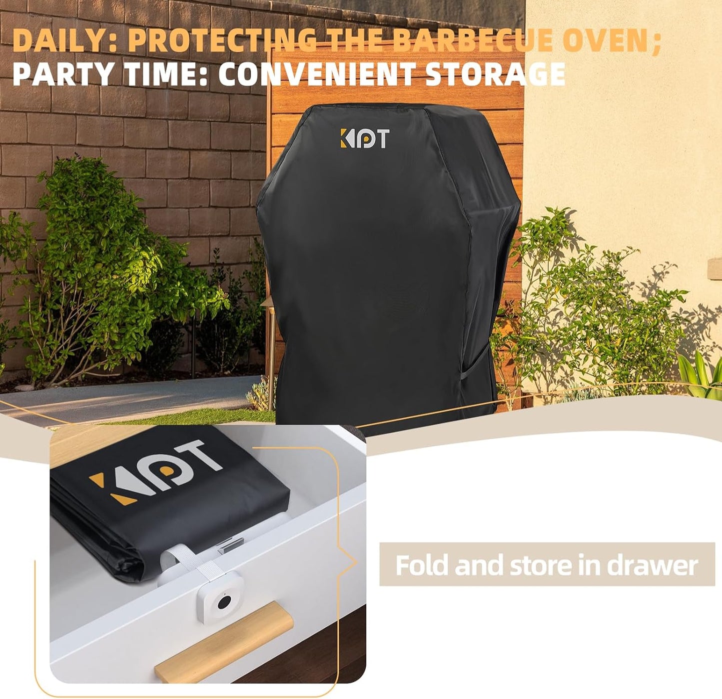 30 Inch Grill Cover - 420D Light Waterproof Grill Cover for Outdoor Grill, BBQ Cover with Air Vents, Straps, UV & Fade Resistant, Gas Grill Covers for Weber, Nexgrill, Char Broil, Etc. Black