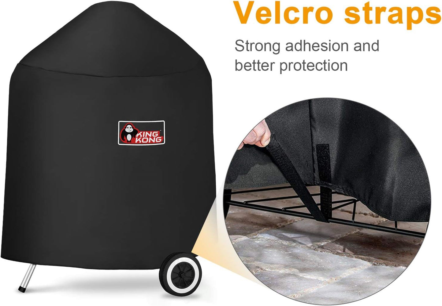 Kingkong 7149 Premium Grill Cover for Weber Charcoal Grills, 22.5-Inch (Compared to the 7149 Grill Cover) Including Grill Brush and Tongs.