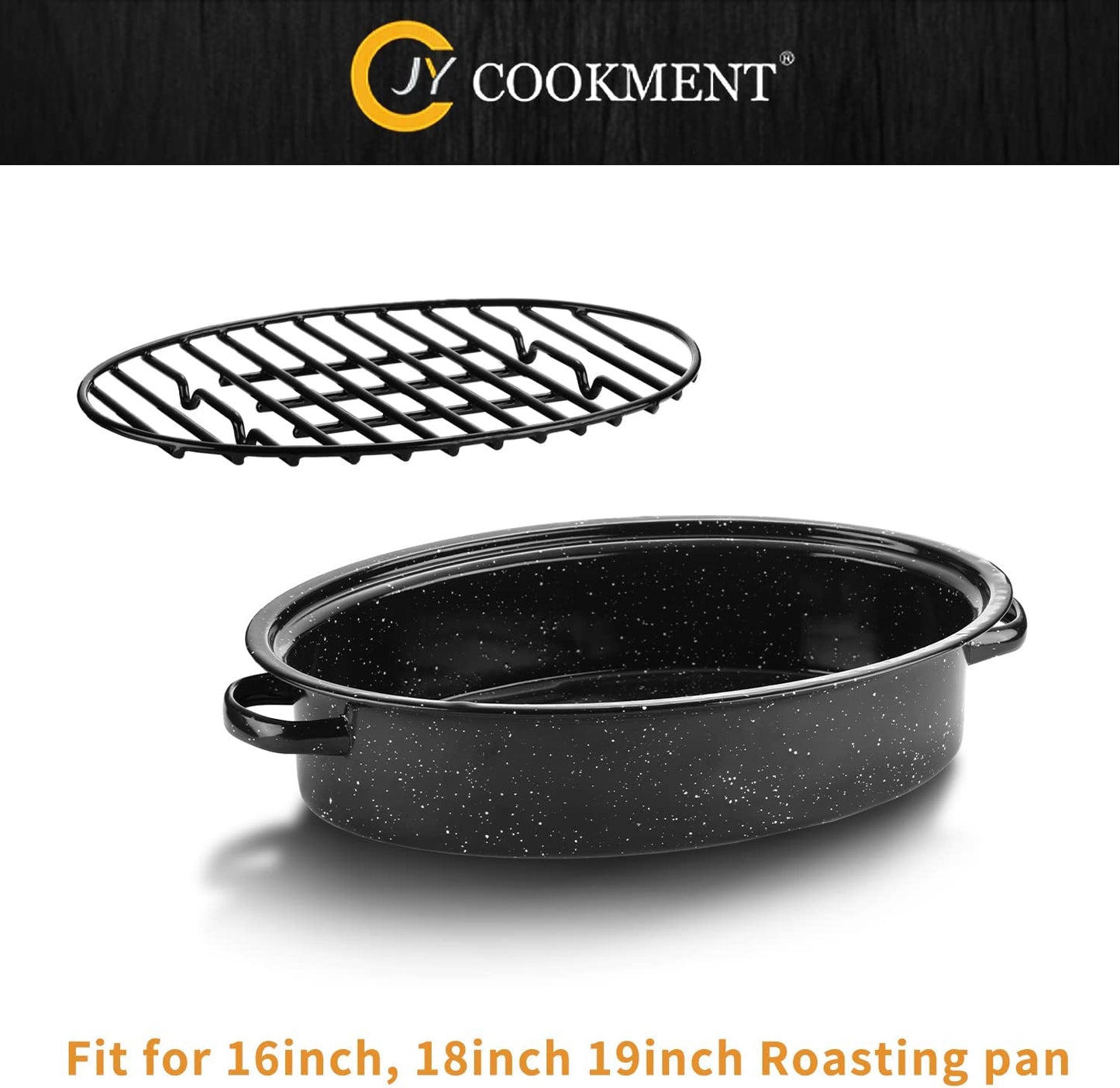 JY COOKMENT Roasting Rack with Integrated Feet, Cooling Drying Rack Kitchen Rack with Enameled Coating, PTFE Free, Great for Cooking, Roasting, Drying, Grilling, Dishwasher Safe (12.5Inch*8.5Inch)