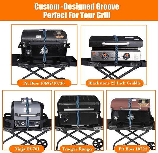 Grill Stand for Ninja Woodfire Grill,Grill Cart,Collapsible Outdoor Grill Stand Fit for Ninja Woodfire Outdoor Grill(Ninja Og701),Traeger Ranger,Pit Boss 10697,10724,22" Blackstone Griddle