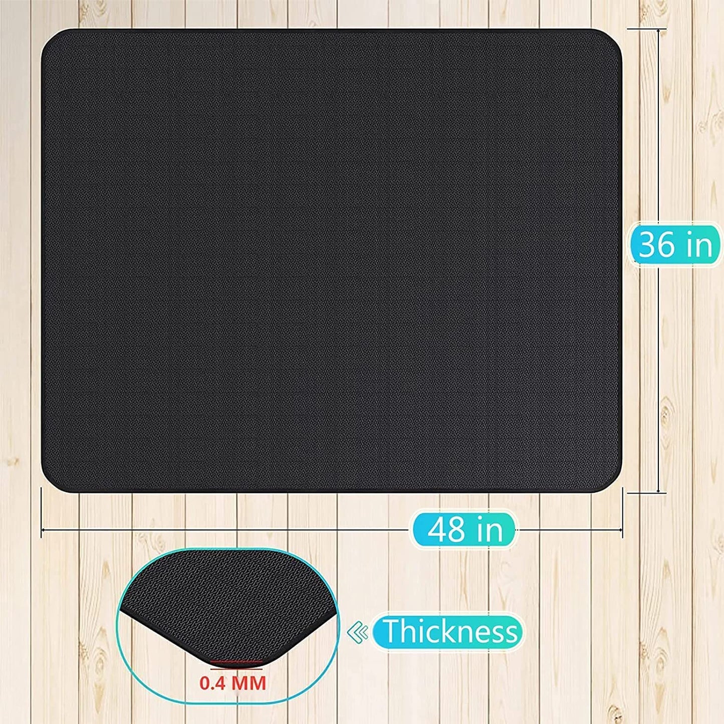 Thickened 48X36 Inches under Grill Mat for Outdoor Grill,Double-Sided Fireproof Grill Pad for Fire Pit,Indoor Fireplace Mat Fire Pit Mat,Oil-Proof Waterproof BBQ Protector for Deck and Patio