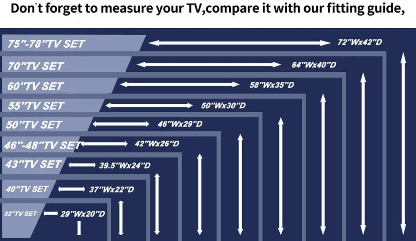 Outdoor 46"-48" TV Set Cover,Close-Fitting Design Front Flap Scratch Resistant Liner Protect LED Screen Fits up to 42" W X 26" D