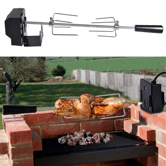 Rotisserie Set with Motor Stainless Steel Automatic BBQ Rotisserie Kit Grill for Grilling Hot Dog Chicken Steak Camping BBQ Tool