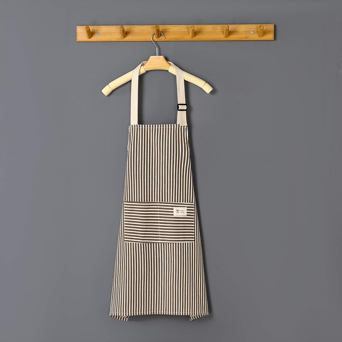 Aprons 2 Pack Adjustable Bib Aprons with 2 Pockets Cotton Linen Cooking Kitchen Chef Apron for Women and Men