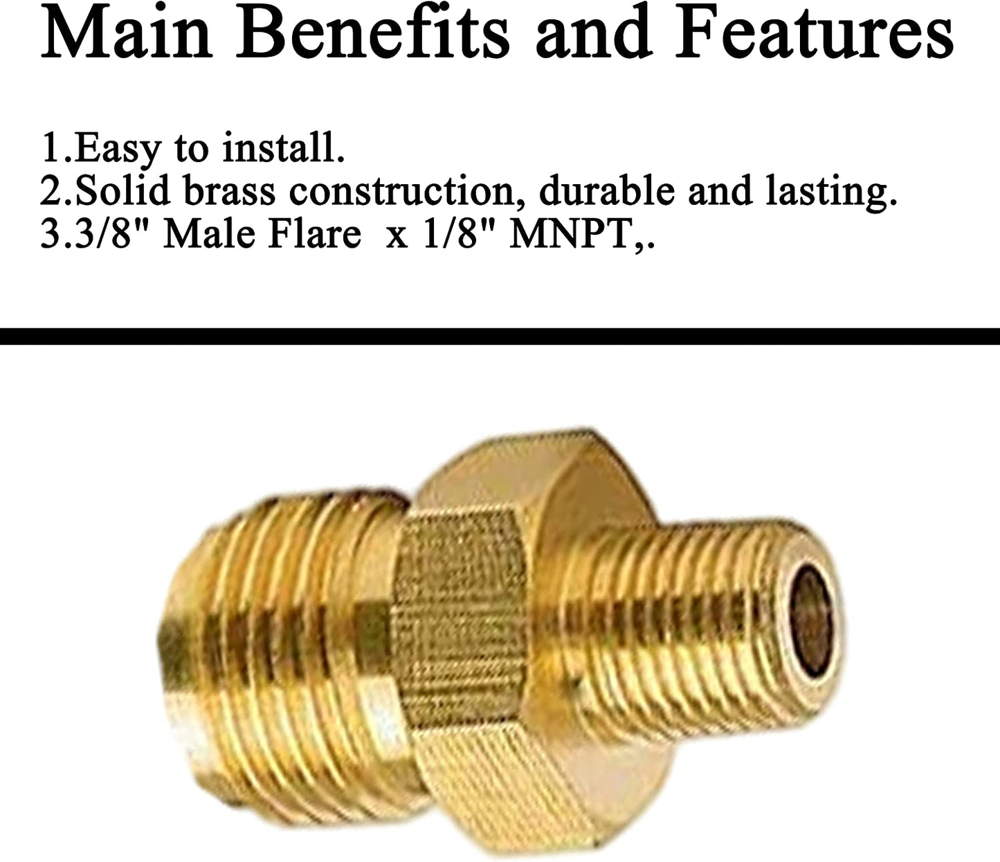 "8FT High Pressure Propane Hose with Adjustable Regulator - Ideal for Outdoor Grill Gas Fitting, Grill, Burner, Fryer, and Cooker - 0-20 PSI - 3/8" Flare X 1/8" NPT Male"