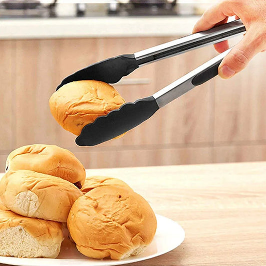 Silicone BBQ Grilling Tong Salad Bread Serving Tong Non-Stick Kitchen Barbecue Grilling Cooking Tong with Joint Lock