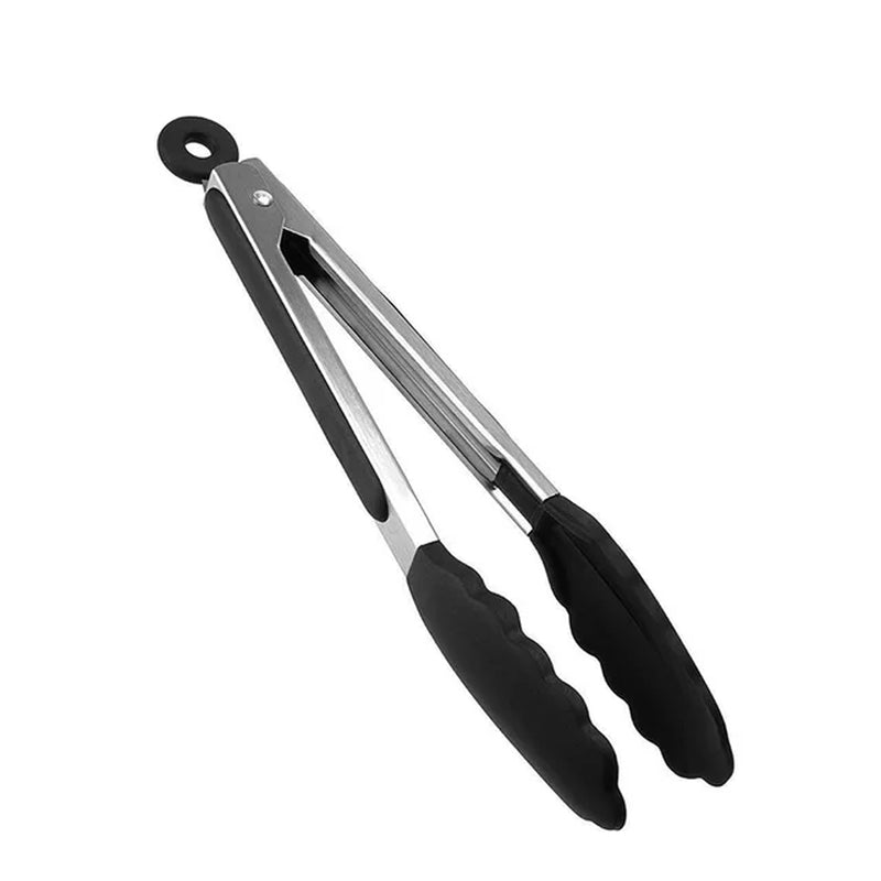 Silicone BBQ Grilling Tong Salad Bread Serving Tong Non-Stick Kitchen Barbecue Grilling Cooking Tong with Joint Lock