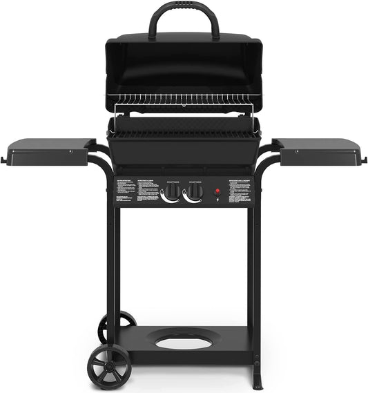 , 24025BMT, Cast 2-Burner, Liquid Propane Gas Grill, Black